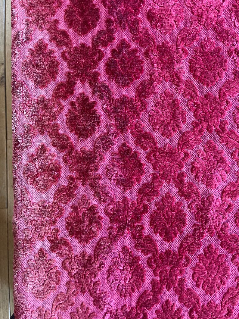 Magnificent Red Velvet Damask Curtains Etsy