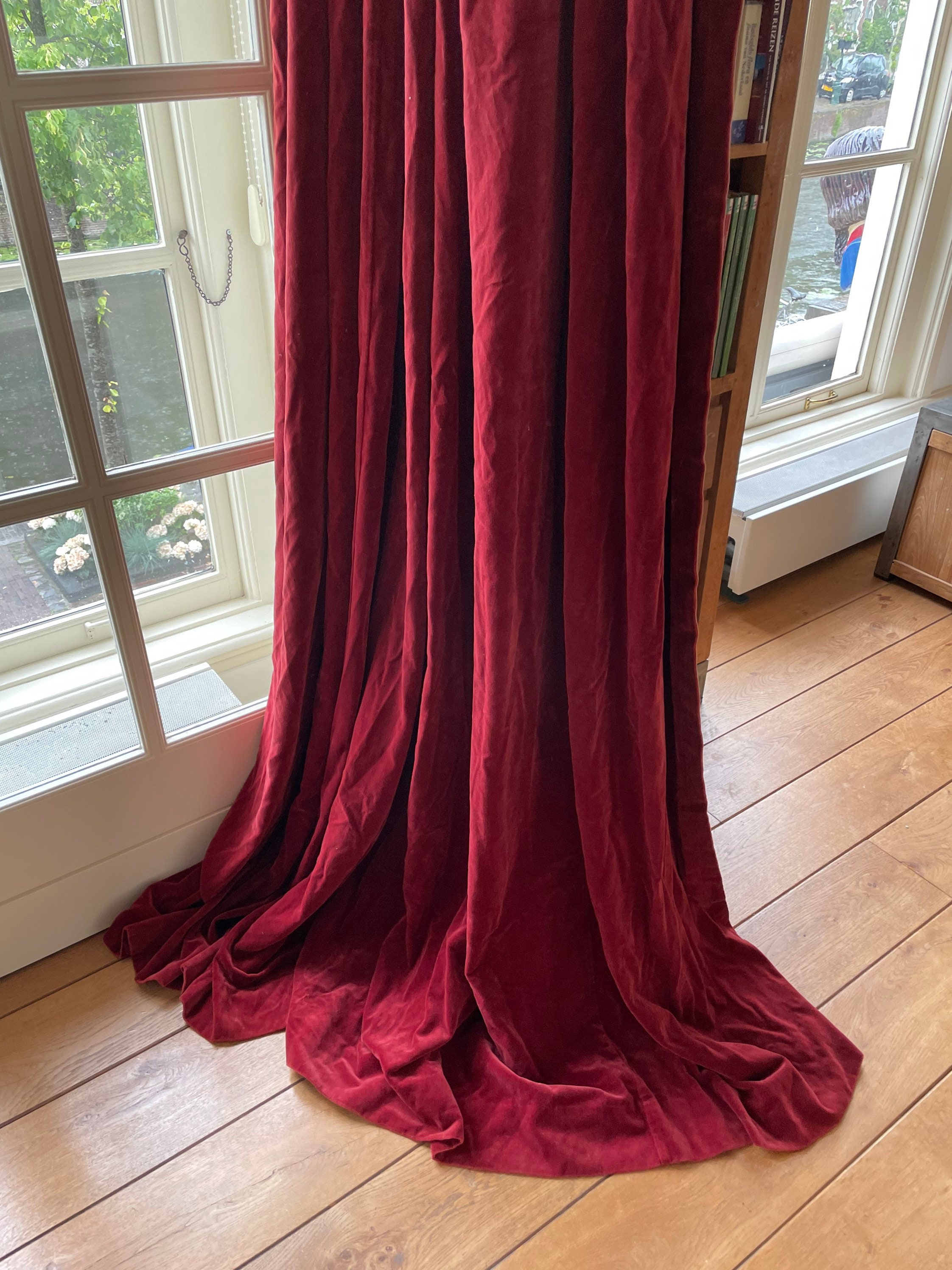 Magnificent Wine Red Velvet Vintage Curtains 