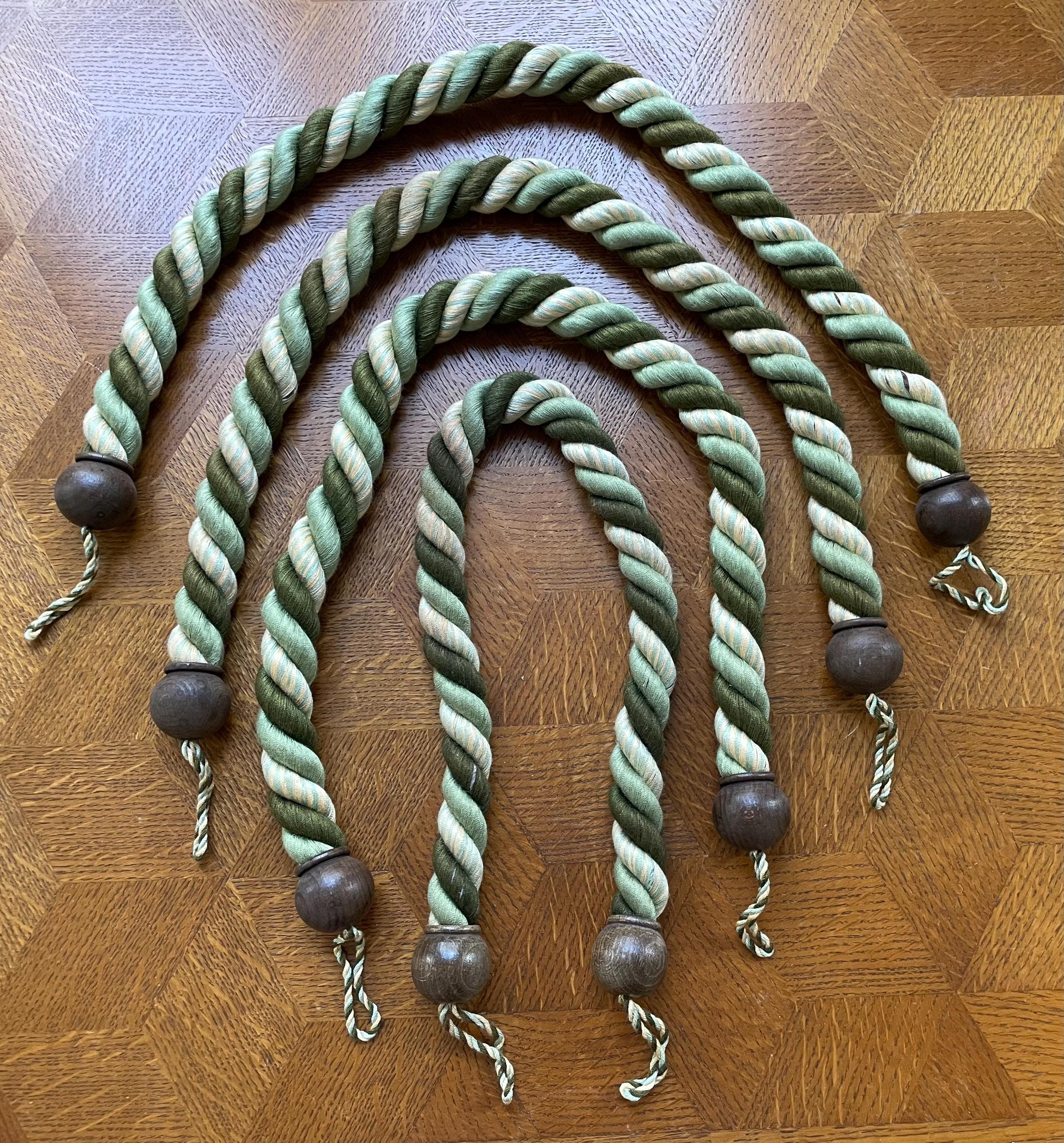 Fermatenda Magnetici Per Tende – Confezione Da 6 – Colore Cachi – Corda Intrecciata In Poliestere, Magneti Nichelati – Lunghezza 44,5 Cm – Per Camera, Soggiorno, Ufficio