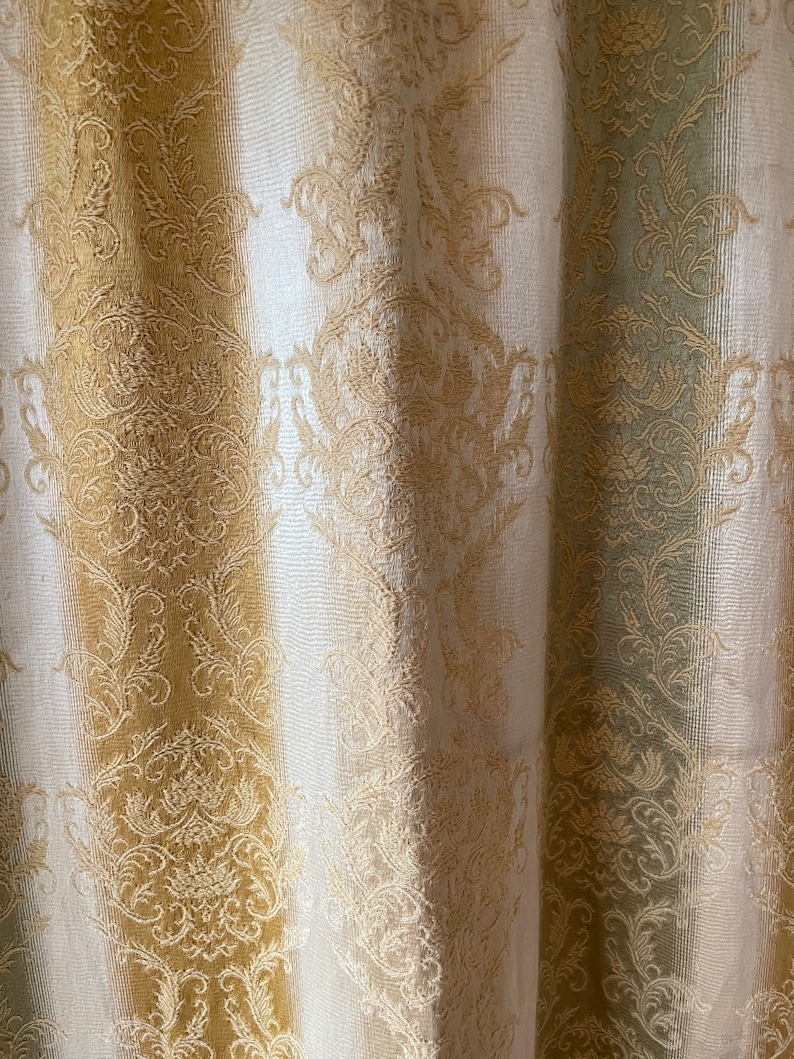 Beautiful Pair of Antique Silk Damask Curtains - Etsy