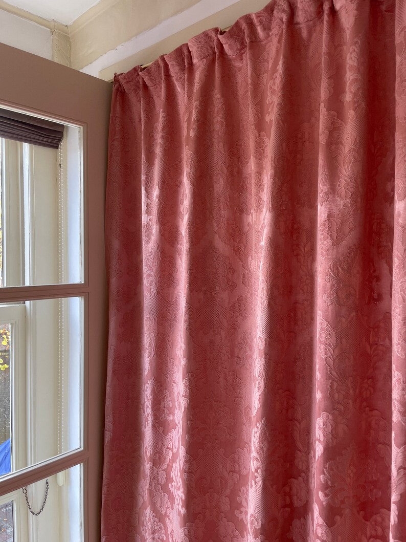 Romantic Pink French Silk Damask Curtains Etsy