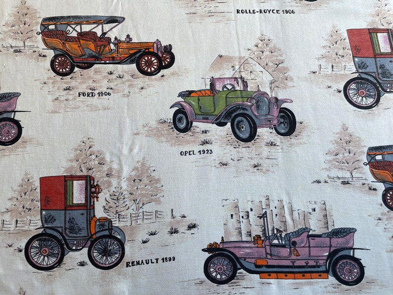 Delightful Vintage Cars Curtain Etsy