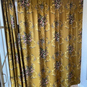 Elegant Victorian Golden Damask Curtains - Etsy