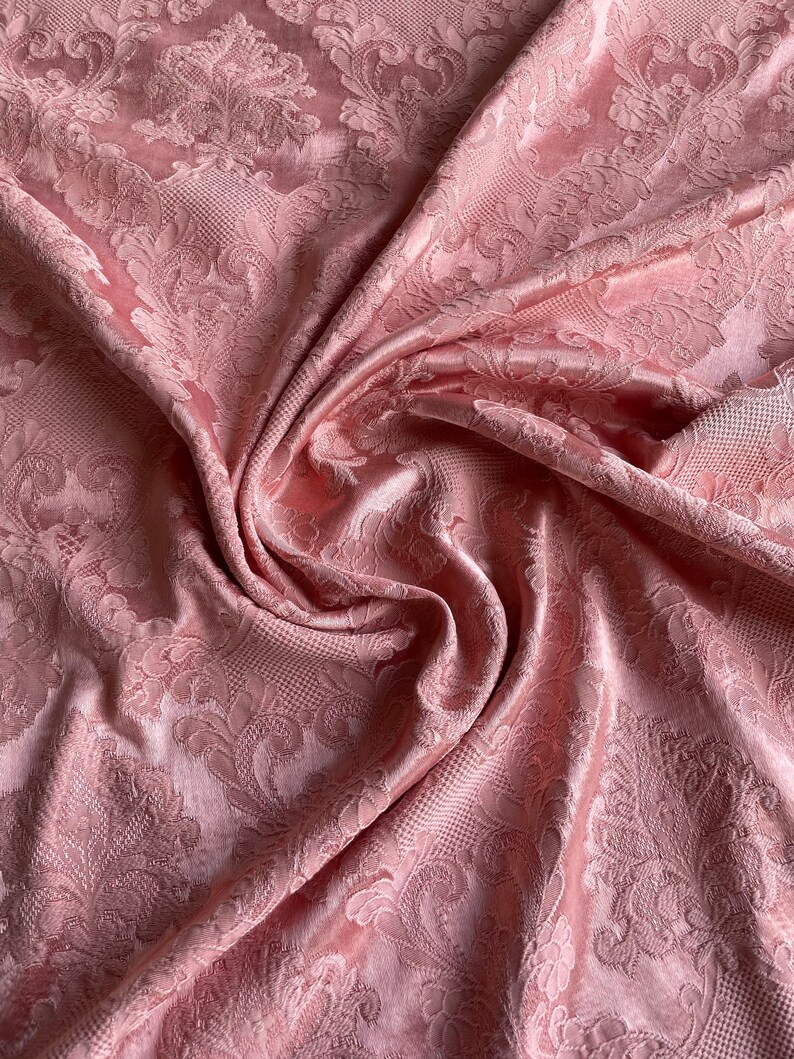 Romantic Pink French Silk Damask Curtains Etsy