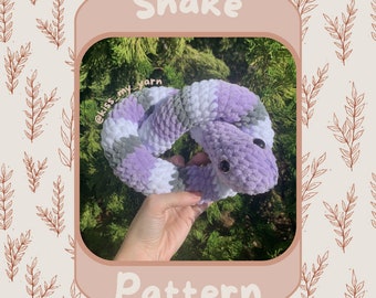 Large Chonky Snake Plushie Pattern | Crochet Pattern | English Pattern | Amigurumi