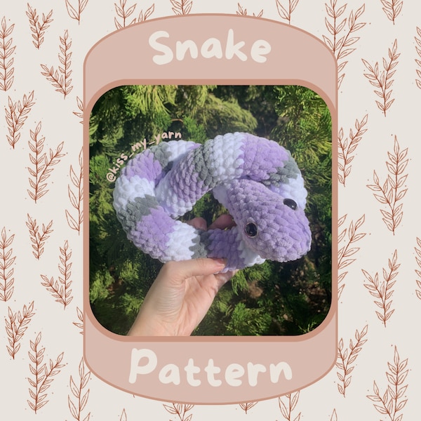 Large Chonky Snake Plushie Pattern | Crochet Pattern | English Pattern | Amigurumi