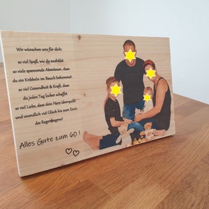 Dein Foto mit Wunschtext auf Holz gedruckt - Text neben dem Foto
