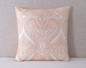 Pink Gold Glitter Sequin Pillow Cover - Glitzy Collection - 18x18