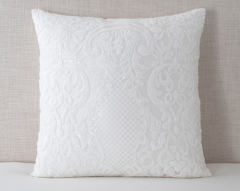 Off-White Bridal Sequin Pillow Cover - 20x20