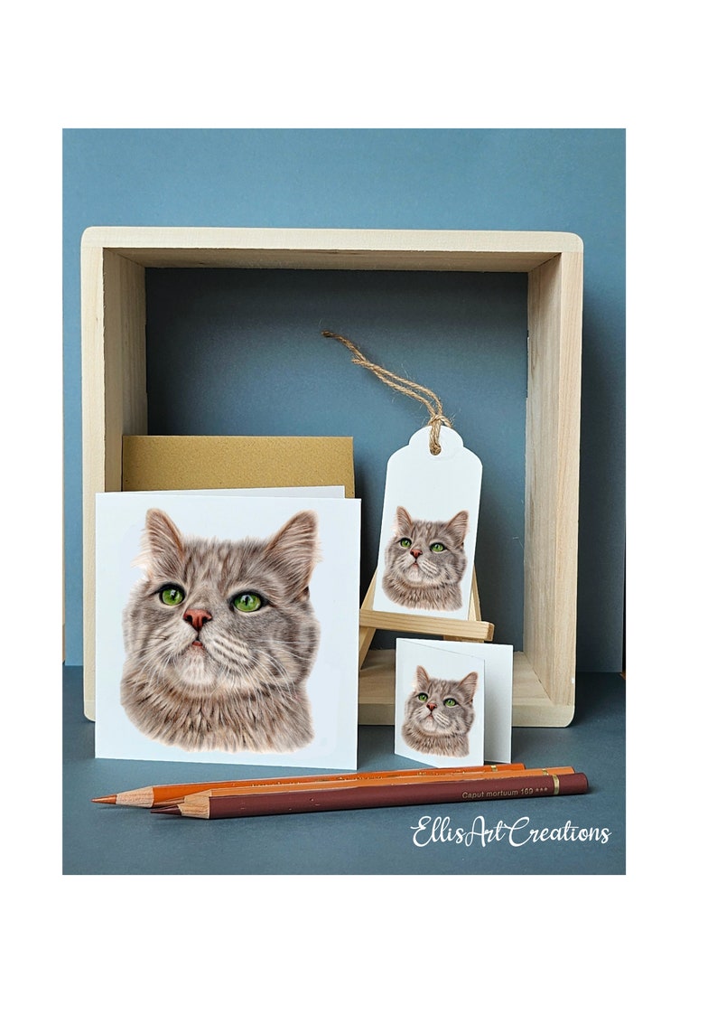 Greeting Card Cat Card Cat Greeting Card Blank Inside Flower Card ...