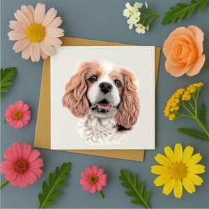 Carte de vœux Cavalier King Charles Spaniel | carte de voeux avec chien | carte d'anniversaire