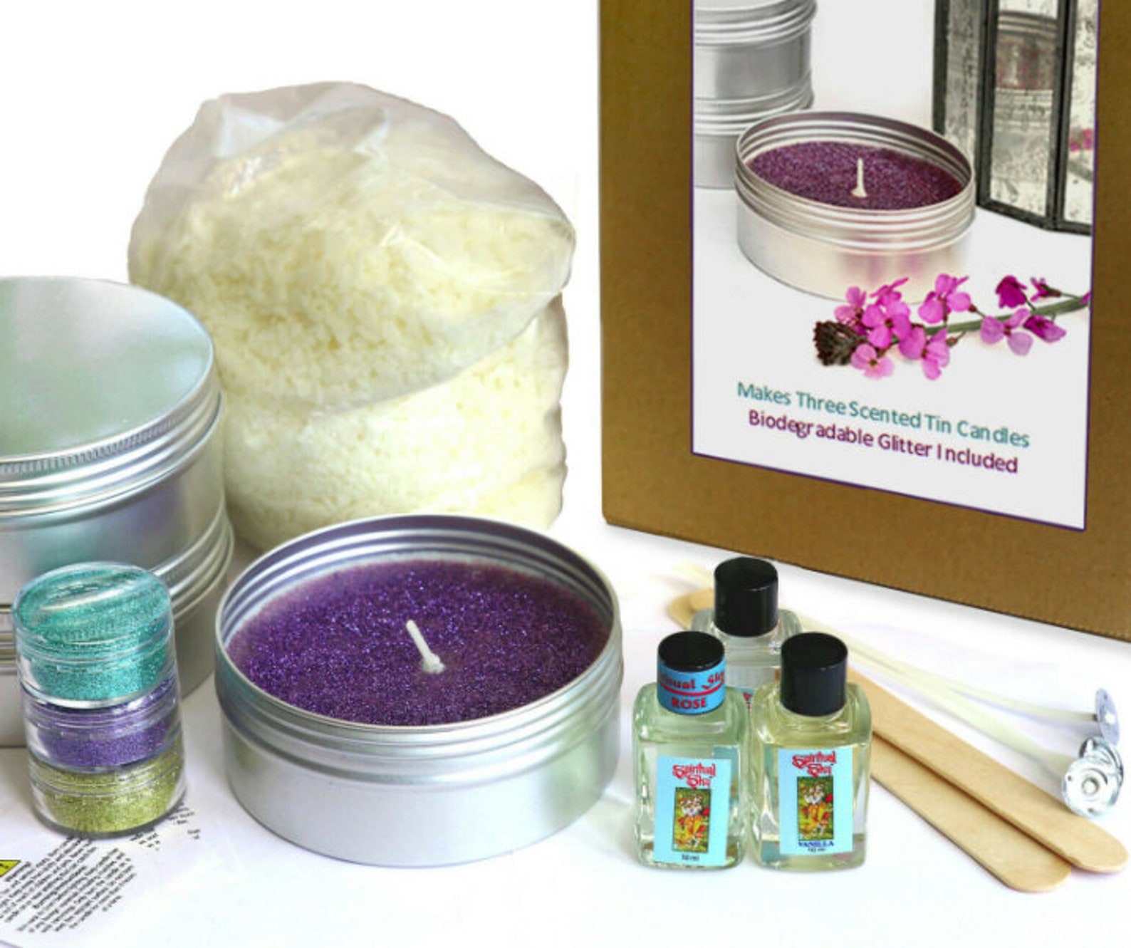 Candle making kit Inc BIODEGRADABLE GLITTER Scented Eco Soy | Etsy