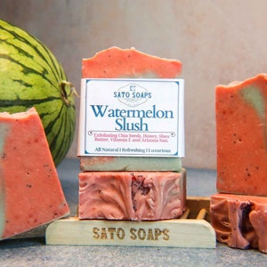 Watermelon Slush Refreshing Exfoliating Soap Bar image 1