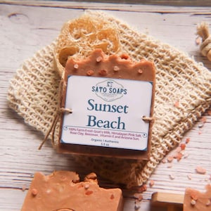 Sunset Beach Bar Soap with Himalayan Pink Salt, Rose Clay, Shea Butter, Vitamin E and Arizona Sun