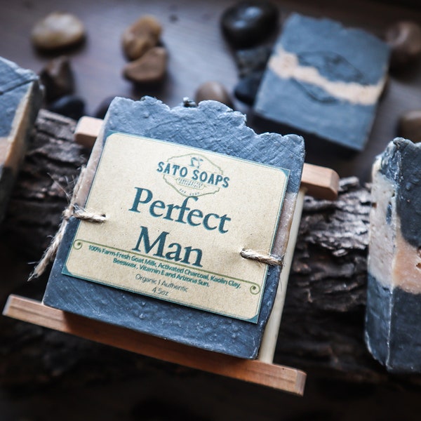 Perfect Man (Goats-milk & Charcoal Mens Body Bar)