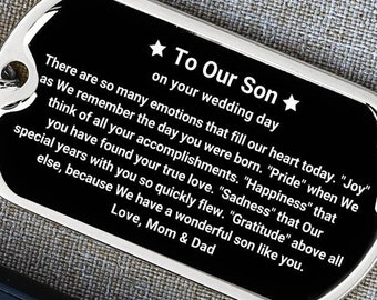 Wedding gift for son, Groom gift from mother, Personalized Engraved Engravable Keychain