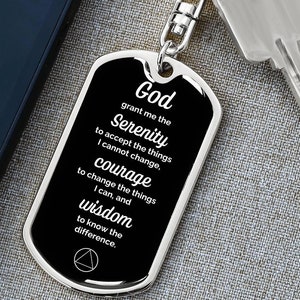 Personalized Serenity Prayer Keychain: Sobriety Gift