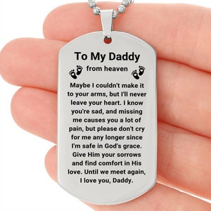 Engraved Miscarriage gift for dad, baby loss gift, miscarriage necklace, pregnancy loss, personalized miscarriage keepsake