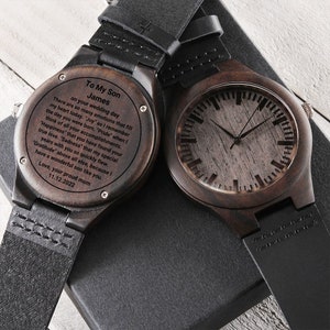 Personalized gift for son on his wedding day, engraved wooden watch, mother wedding gift to son, wedding gift for son, groom gift