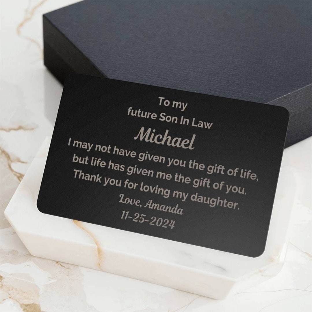 Personalized Son in Law Wedding Gift, Future Son in Law, Engraved ...