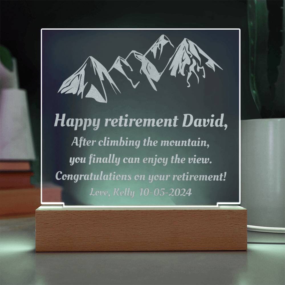 Engraved Retirement Gift for Men, Personalized Acrylic Plaque ...