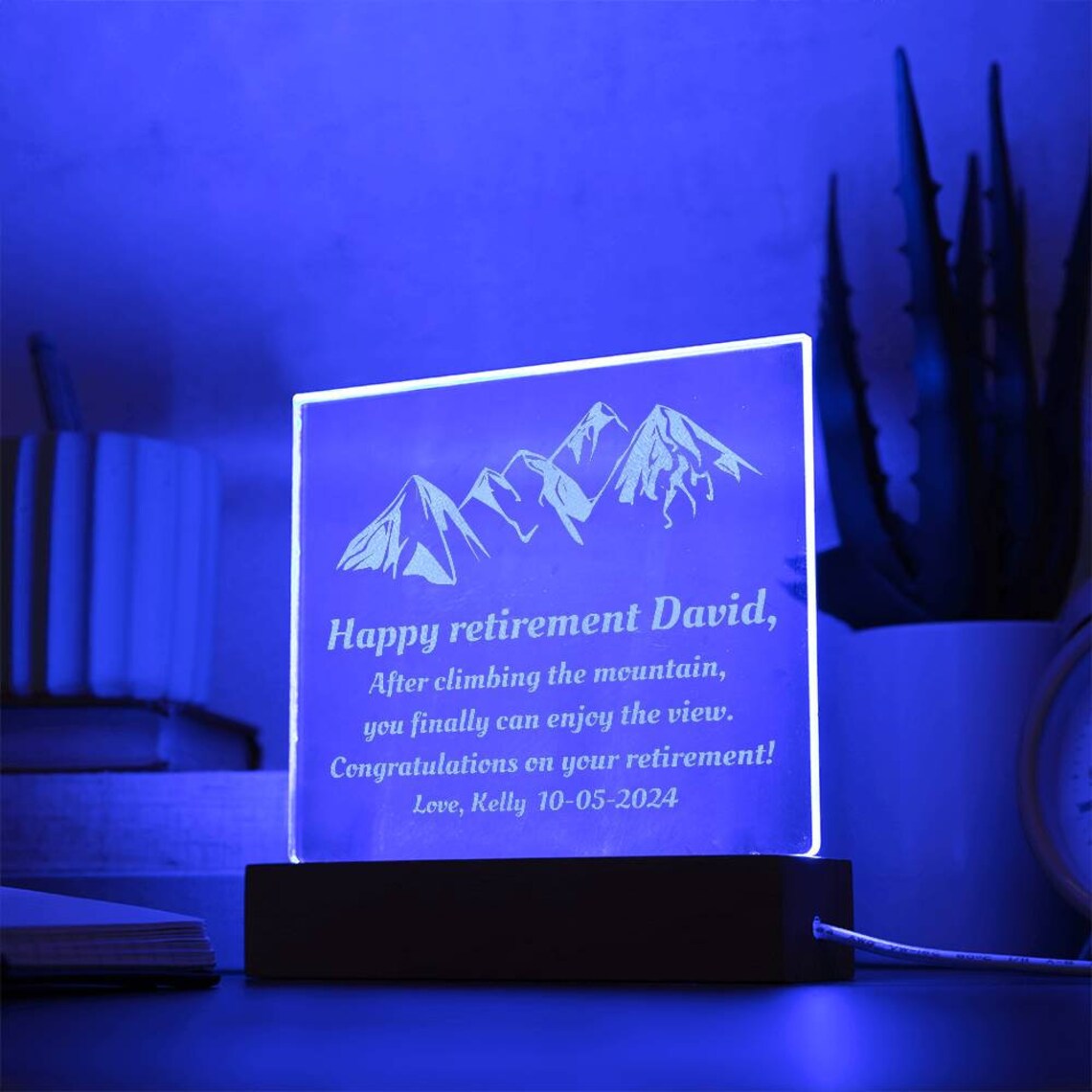 Engraved Retirement Gift for Men, Personalized Acrylic Plaque ...