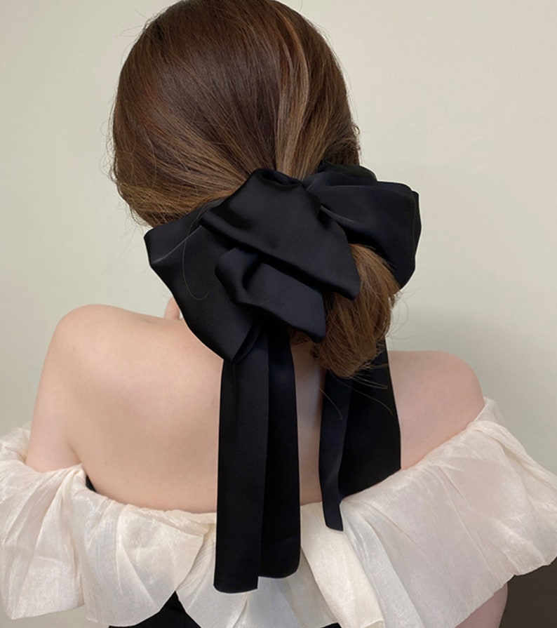 Oversized Bow Hair Clip/vintage Black Bow Hair Clip/french Bow Etsy