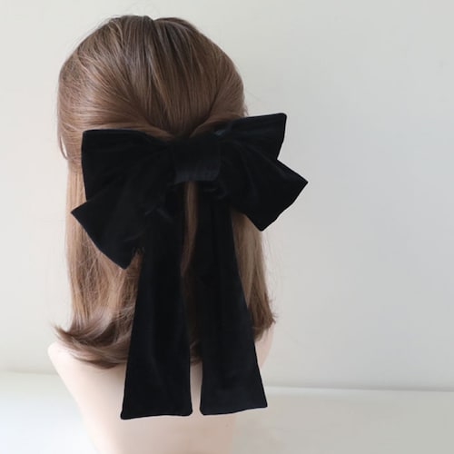 Bow Hair Clip/vintage Black Hair Clip/french Bow Hair Etsy