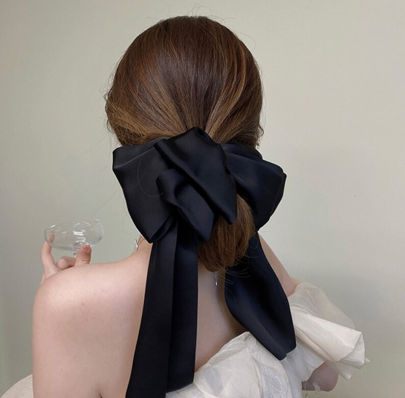 Oversized Bow Hair Clip/vintage Black Bow Hair Clip/french Bow - Etsy