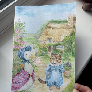 水彩画 ビアトリクス・ポター 手作り A5 絵画