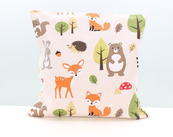 Grain pillow small * stomach ache pillow * feel-good pillow * children grain pillow - 20 cm x 20 cm - forest animals