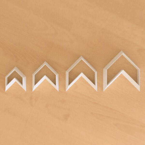 Chevron Shaped Polymer Clay Cutters - Set of 4