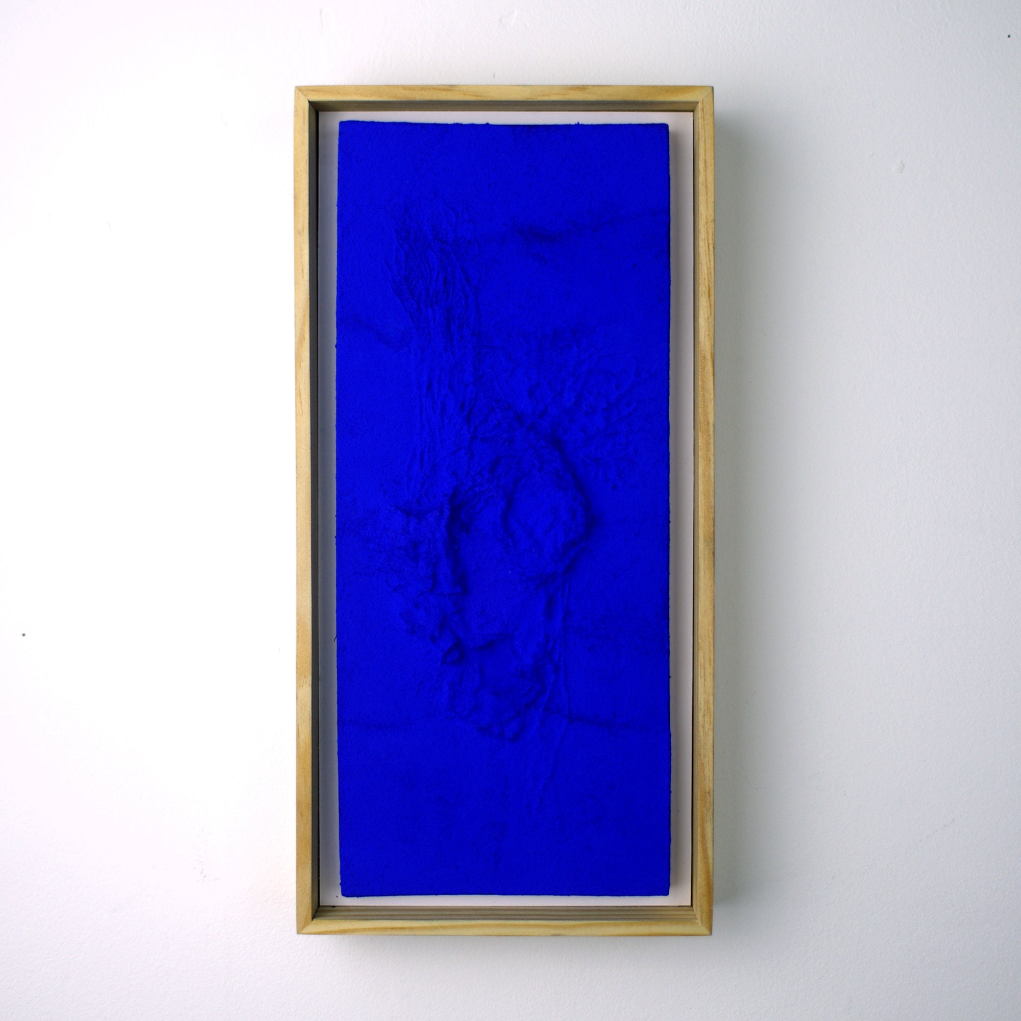 Tableau Décoration Murale Bas Relief Pigmenté Bleu Lumière Matière Ii