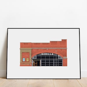 Gorilla Illustration Poster Print, Manchester, Wall Art