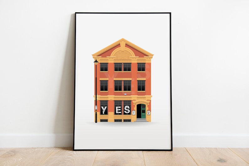 Manchester Charles Street YES Illustration Poster Print Wall Art