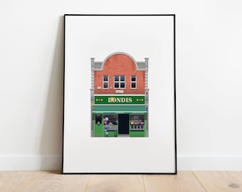 Londis Illustration Poster Print, London, Wall Art
