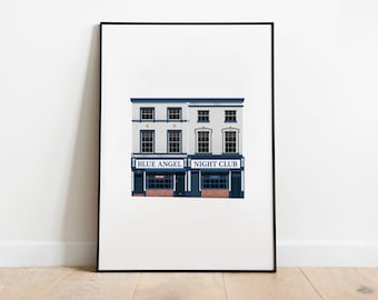 The Raz - Blue Angel Illustration Poster Print, Liverpool, Wall Art
