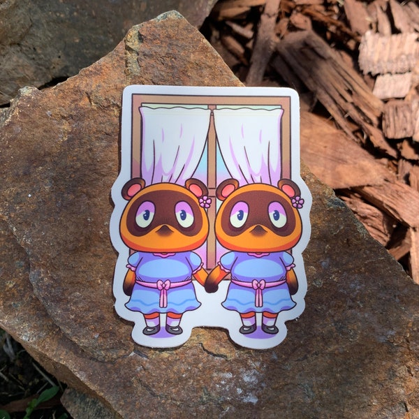 Animal Crossing: Tommy & Timmy Nook - Creepy Twins from The Shining - Kubrick -  2.31" x 3" Die-Cut Sticker