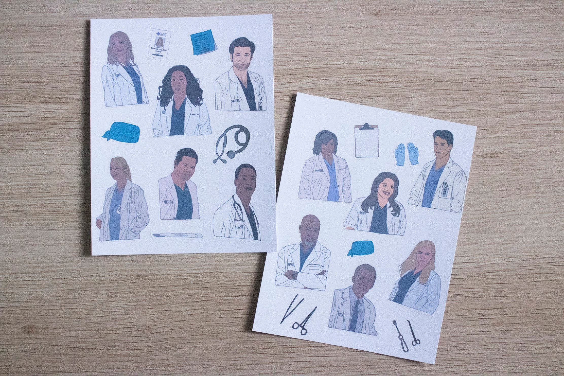 Greys Anatomy Sticker Sheet Set - Etsy
