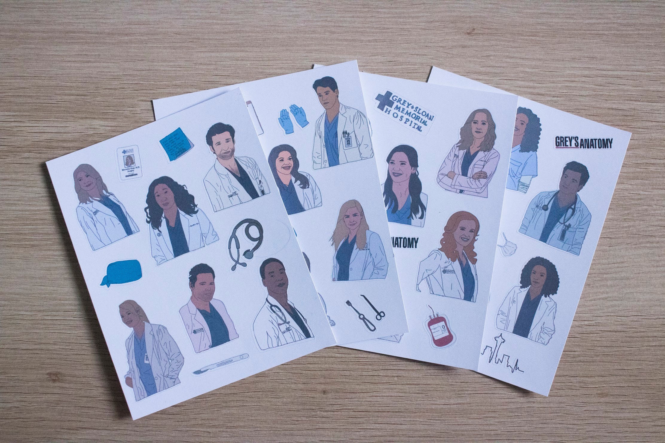 Greys Anatomy Sticker Sheet Set | Etsy