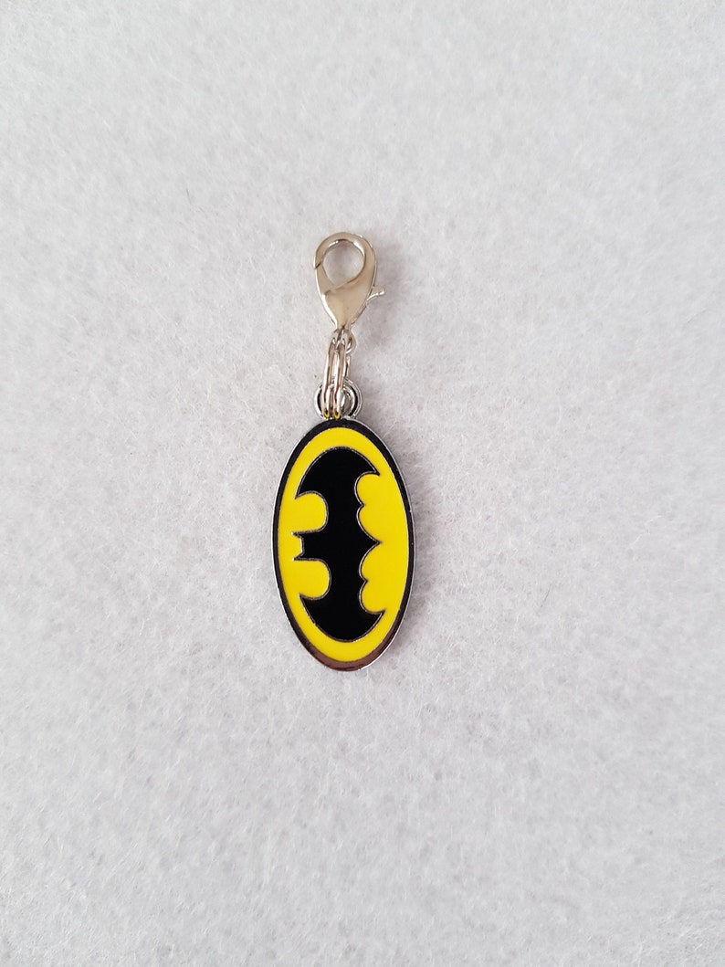 Batman Logo Clip On Charm, Lanyard Charm, Planner Charm, Batman Batman Logo Clip On Charm, Lanyard Charm, Planner Charm, Batman