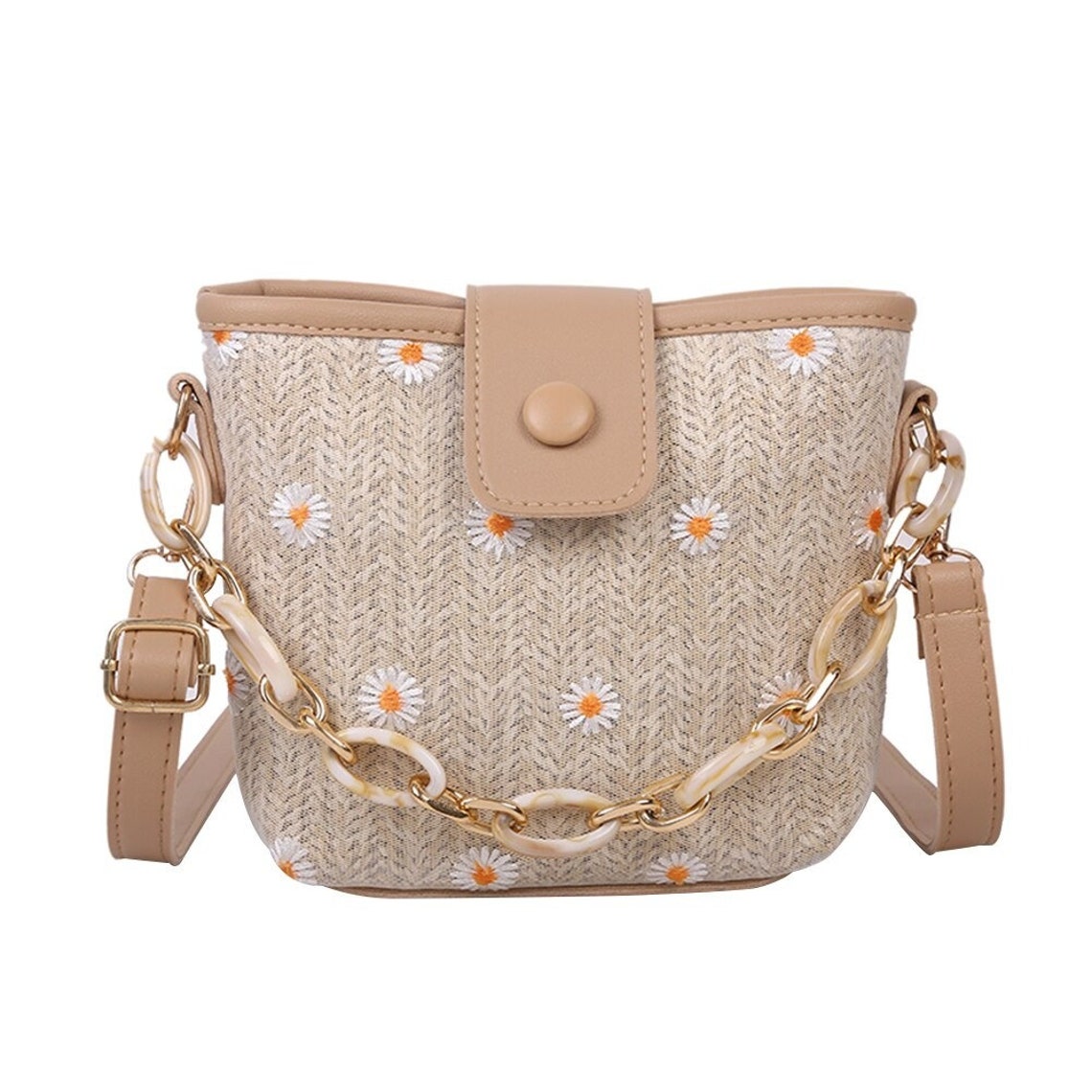 Fashion Exquisite Crossbody Bag Daisy Flower Woven Shoulder Etsy 日本