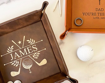 Valet Tray for Dad, EDC tray, Fathers Day Gifts, Bedside Tray, Golf Gifts for Dad, Golf Gifts, Gifts for him, Personalized Catchall
