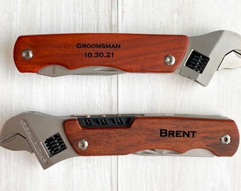 Groomsmen Proposal, Personalized Wrench Multi Tool, Groomsmen Gifts, Fathers Day Gift, Gift for Him Boyfriend, Custom Multitool,Wedding Gift