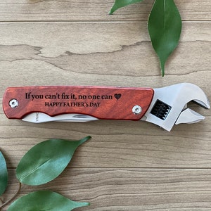 5th Anniversary Wood Gift for Him, Personalized Multi Tool, Custom Tool for Dad, Christmas Gifts, Dad Gift from Daughter,  Groomsmen Gifts