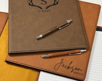 Leather Portfolio with Matching Pen, Valentines Gift, Leather Padfolio, Personalized Portfolio, Portfolios for Women, Personalized Pen
