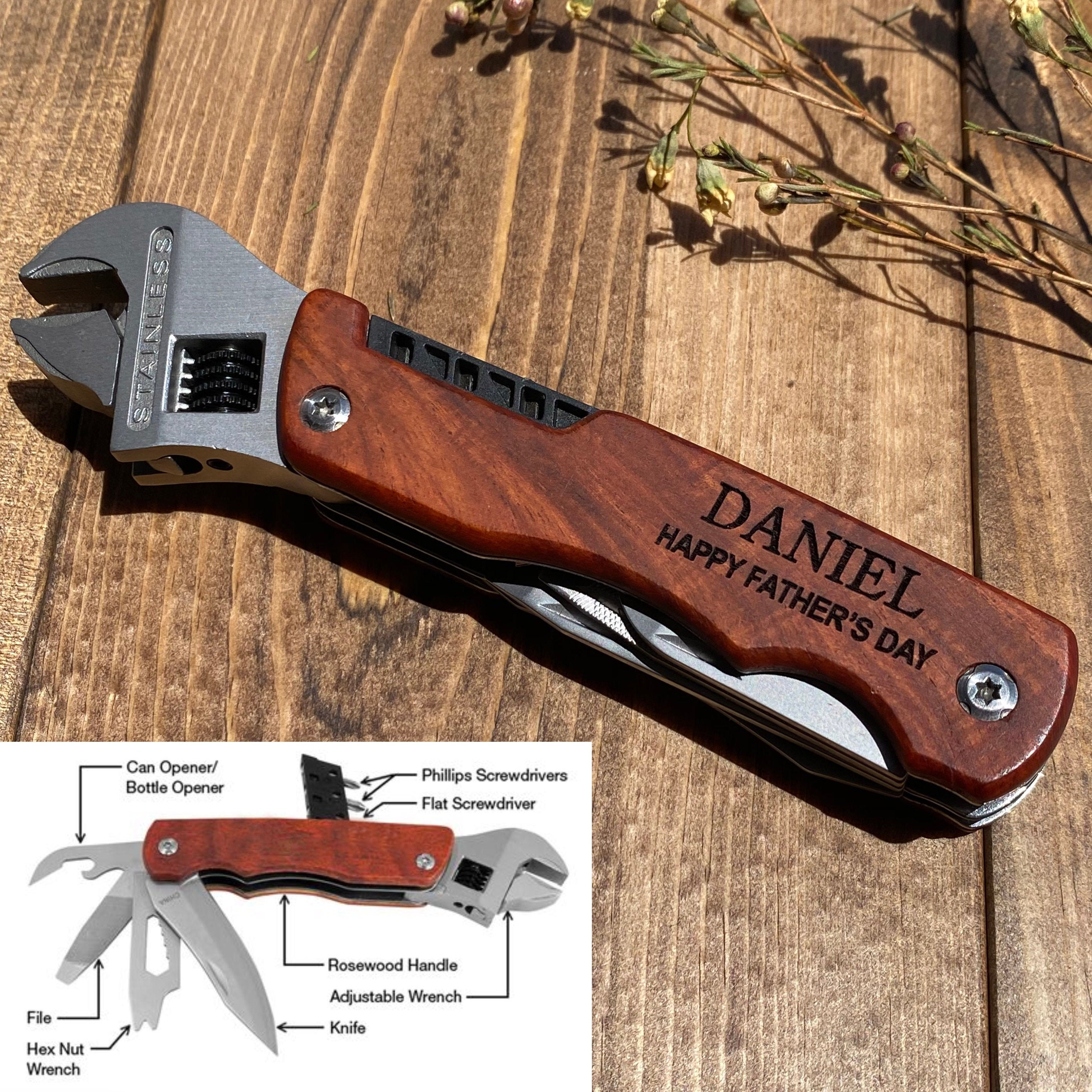 Multiherramienta personalizada, Regalo del Día del Padre, Regalo de padrinos para él, Regalos de graduación, Multiherramienta personalizada, Llave personalizada, Regalo padre