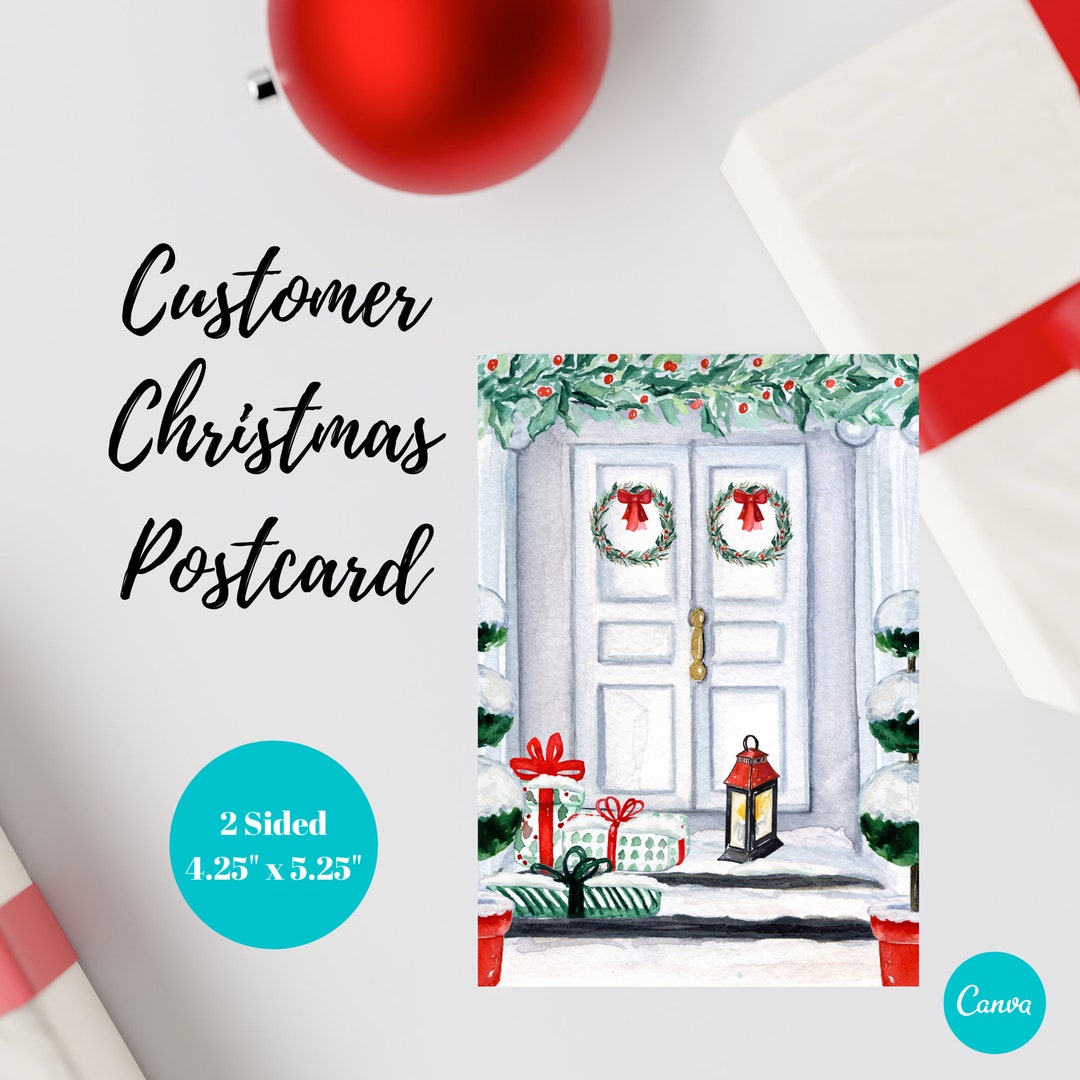 Business Christmas Postcard Business Holiday Postcard Etsy