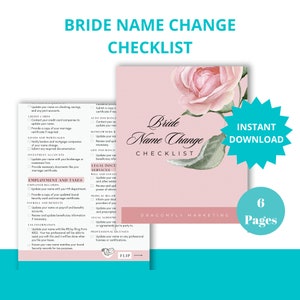 Lista de verificación para el cambio de nombre de la novia: Guía para recién casados (PDF)