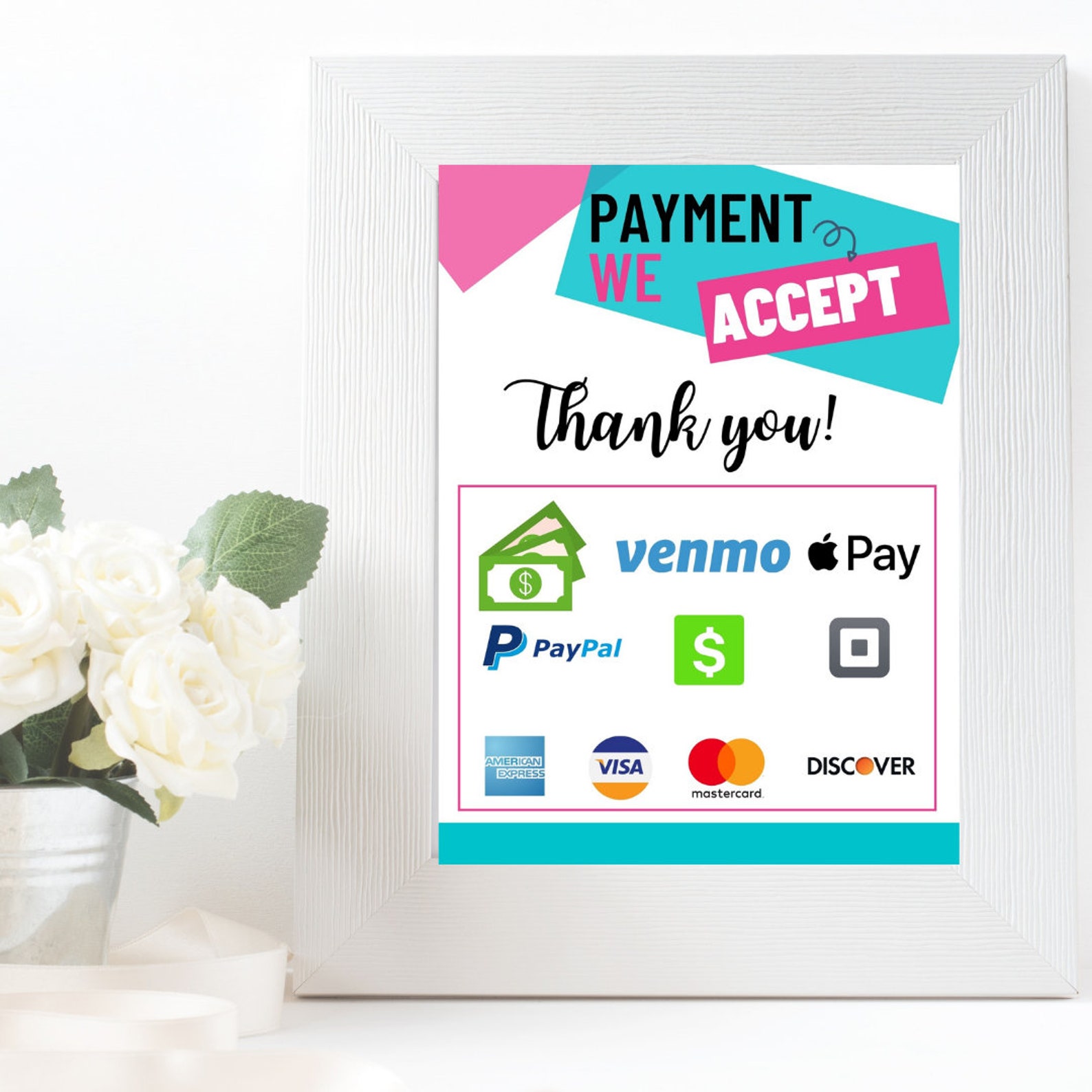 Payment Method Printable We Accept Credit Cards Printable Etsy